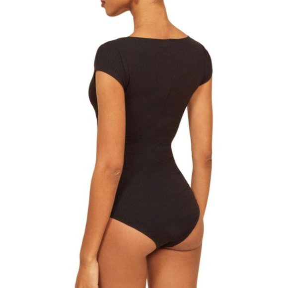 NWOT Reformation Black Marten Button Bodysuit XL - Picture 4 of 10